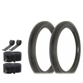 RALSON 20 X 2.125 BLACK SLICK BICYCLE TIRES, S-2 RIM, SCHWINN STYLE 6PC SET.