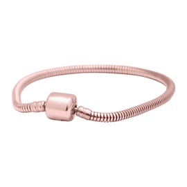 LuckyLy Pulsera de Mujer para Charms y Dijes tipo Brazalete, Acero Inoxidable con Baño de Oro Rosa 18k – Regalos para Mujer Cumpleaños y Originales, Modelo Nuria