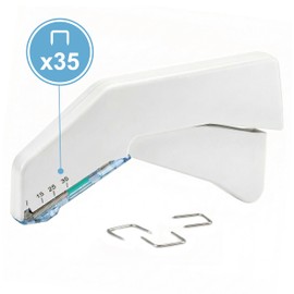 KMINA Suturatrice Cutanea (5 Unità), F35W, 35 Graffe Sterili, Acciaio Inox, Corpo in ABS, Design Ergonomico, Senza Lattice, Apertura Facile, Confezione Singola