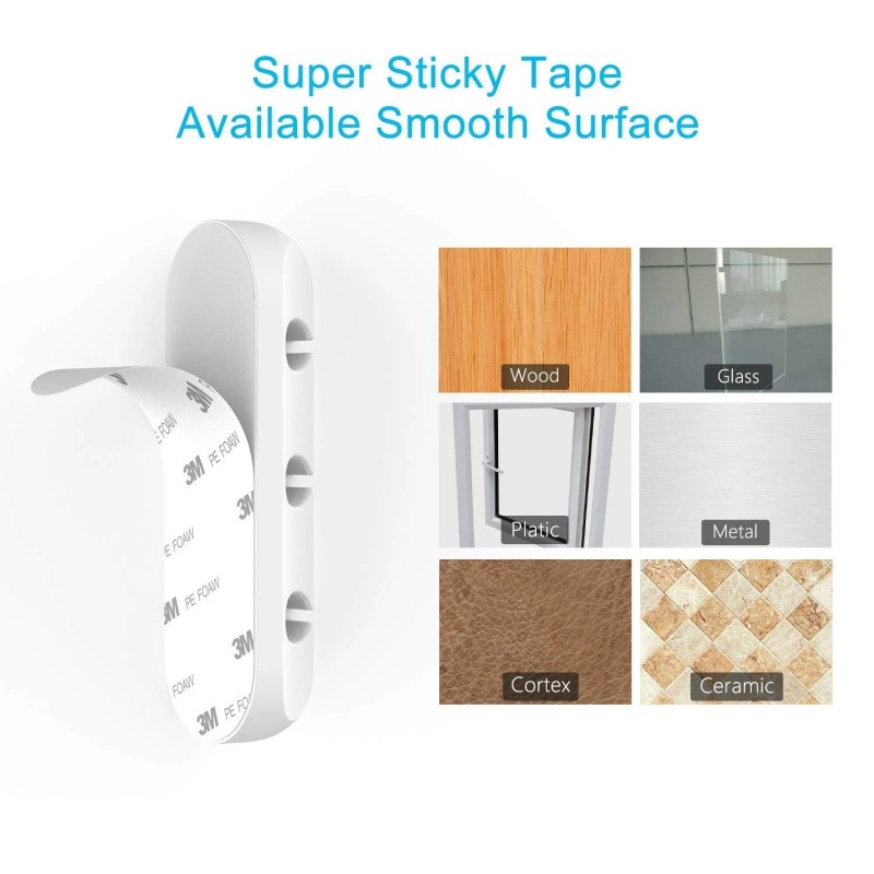INCHOR White Cable Clips 2 Packs Cable Straps for Desk