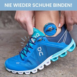 Leazy Round Elastic Laces For Hooking On, Rubber Shoelaces Without Tying, Perfect Fit And Stable Support For Sports And Leisure - Blue -