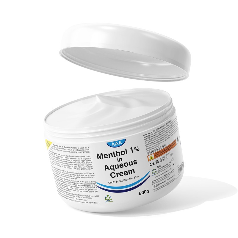 Aqueous Cream with Menthol 1% - 500g | Cooling Emollient