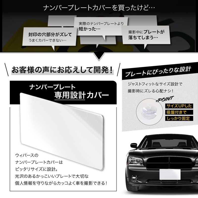 WeBirth Photography Number Plate Cover 2-Piece Set Number Plate Cover
