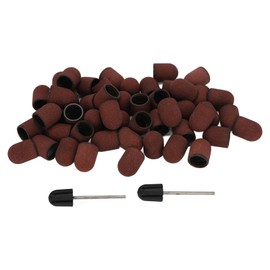 120# Grit Nail Art Sanding Caps Manicure Polishing Grinding Bands Nail Drill Bits Set with Shaft