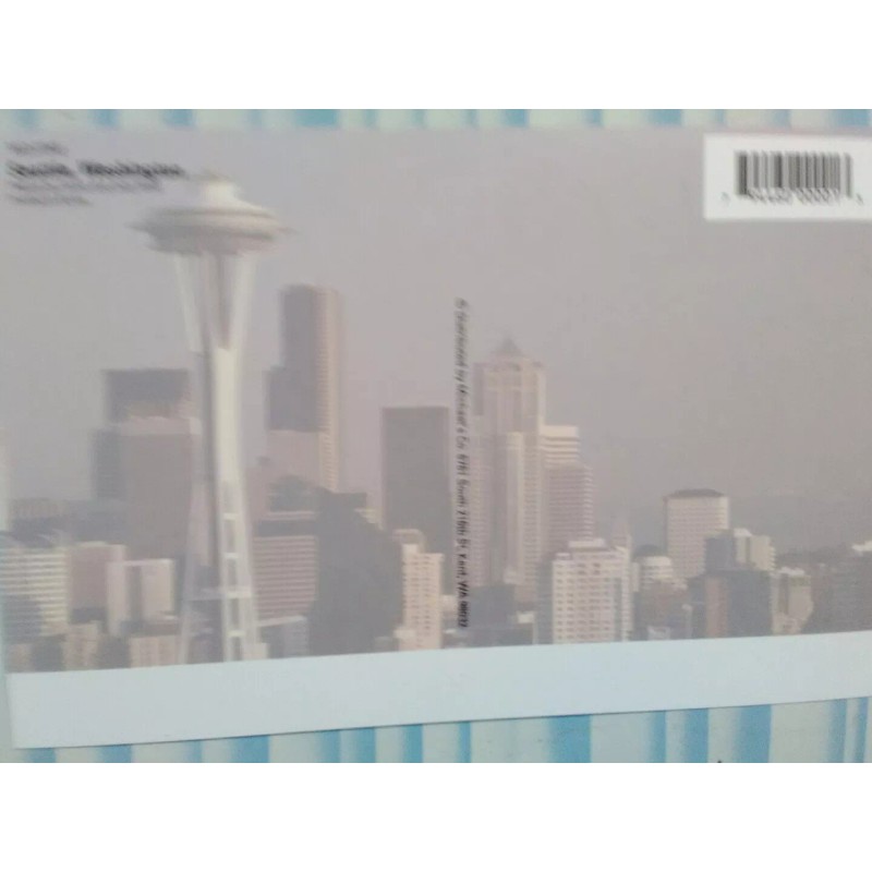 photo POST CARD DUSK OVER SPACE NEEDLE SEATTLE WASHINGTON