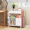 PUNLUXU Wrapping Paper Storage Cart, Rolling Gift Wrap Station with