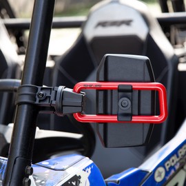 UTV Side Mirrors for 1.65"-2" Roll Cage, Aluminum Solid Bracket, 2022 New UTV Mirrors, Adjustable Satisfactory Viewing Angle Compatible with Polaris RZR, Can Am X3, Kawasaki Mule, Honda Pioneer SXS