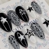 Night Sky Star Handmade Nail Tips - Coffin Egg /