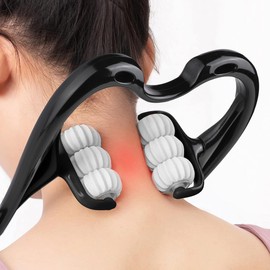 HaSeftni Neck Massager Point Neck Roller Neckbud Massage Roller Shoulder Relaxer Black