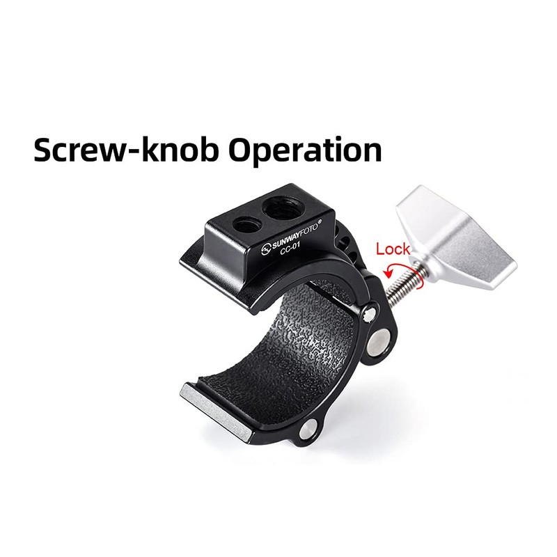 SunwayFoto Titan Tube Clamp CC-01 Accessory/Magic Arm Mount w 1/4"