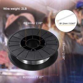 HARFINGTON Solid MIG Welding Wire ER5356 .045Inch 2 Pound Spool Magnesium Aluminum Mild MIG Wire with Low Splatter for All Position Gas Welding