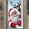 BlissYard Christmas Santa Claus and Reindeer Window Cover Deer Santa