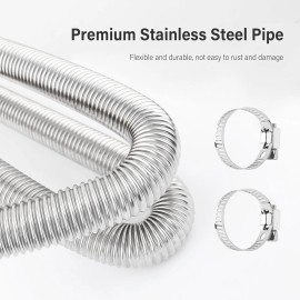 Stacool 59" Diesel Heater Exhaust Pipe1" ID Stainless Steel Flexible Exhaust Tubing w...