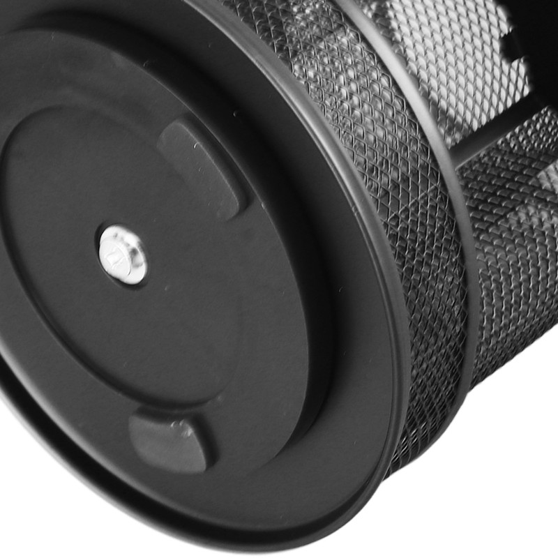 Rotating Pen Holder Black Mesh 7 Compartments Strong Metal Rotating