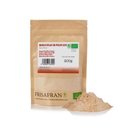 FRISAFRAN Organic Red Maca Powder 200 g Ground Red Maca Organic Superfood Energising Natural Rich in Vitamin Minerals Hormonal Balance Vegan Gluten Free