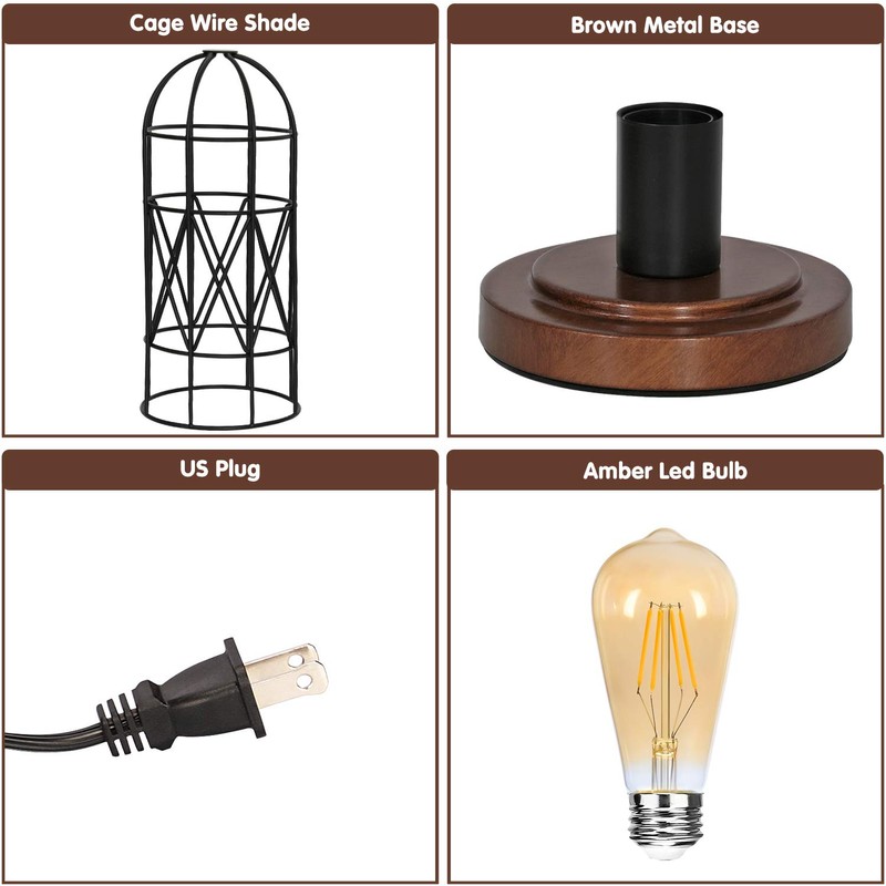 Touch Control Table Lamp, Industrial Bedside Lamp with 3-Way Dimmable