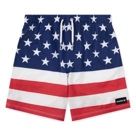 Hurley Boys' Pull On Swim Trunks, Americana, X-Large
