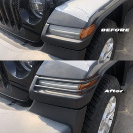 Black Plastic Front Bumper Fog Headlight taillight Cover Trims for 2018-2022 Jeep Wrangler Accessories JL (Side Turn Signal)