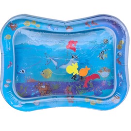 Almohadilla de agua premium Inflabe para bebés y niños pequeños es el centro de entretenimiento perfecto para que los bebés, juguete cojin de actividades divertidas para La estimulación y el crecimiento de su bebé, sin BPA. (Azul)