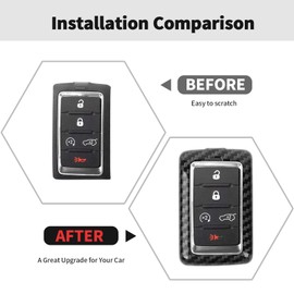 RT-TCZ Carbon Fiber Key Fob Case Cover Key Bag Holder Protection Shell Accessories for Jeep Grand Cherokee 2021 2022 2023 2024