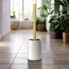 WENKO Altavalle Freestanding Toilet Brush Set Polyresin and Bamboo for