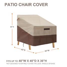 Comfyard Patio Chair Cover Waterproof 2 Pack UV-Resistant Outdoor Deep Seat Chair Cover 600D Durable Patio Furniture Covers for Chairs 40in W x 40in D x 36in H