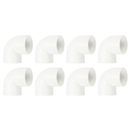 sourcing map 50mm 90 Degree Elbow, 8 Pcs PVC Pipe Fittings 2 Way Right Angle Elbow Side Outlet Adapter Coupling PVC Fitting Connectors for DIY Building Furniture, White
