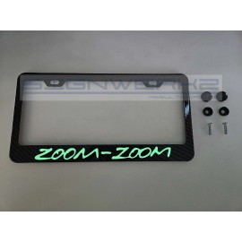 SIGNWERKZ Glowing Zoom Zoom Carbon Fiber Printed Stainless Steel license Plate Frame