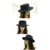 Black Fedora Flat Hat Classic Wide Brim Cap Panama Style