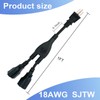 ENATECLITE 3 Prong Power Cord 1 to 2 Outlet Splitter,3-Way
