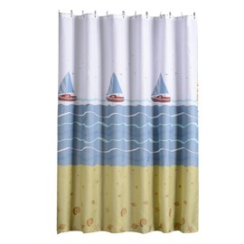 wasserdichte Stoff-Duschvorhang oder Polyester-Soft-Tuch & Hotel Qualität maschinell waschbare weiße Duschvorhang Liner für Korb Rund (B, One Size)