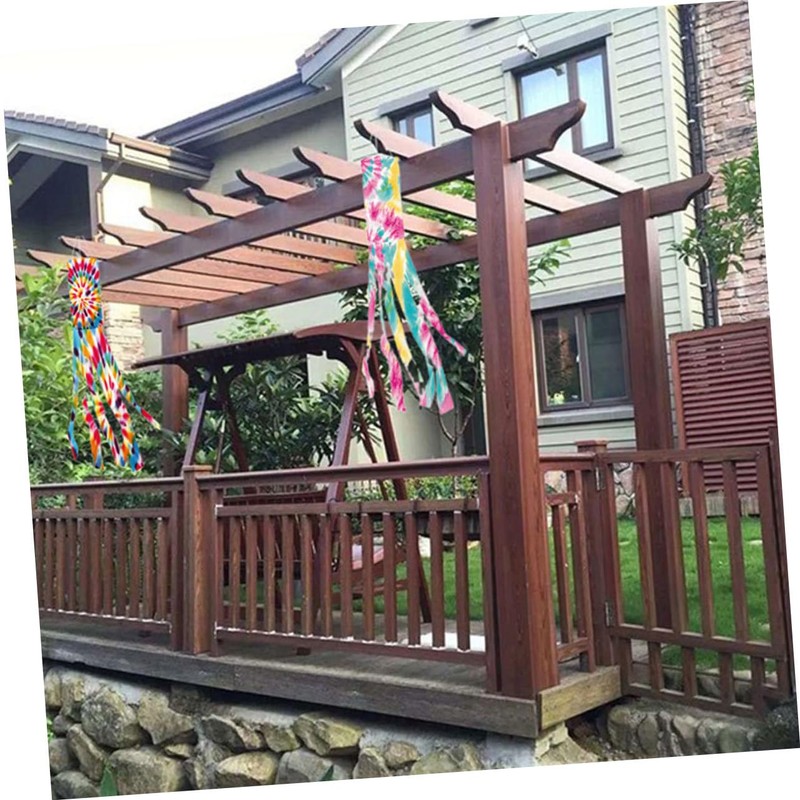 Mipcase 4Pcs Tie Dye Windsock Flags Durable Outdoor Hanging Decor
