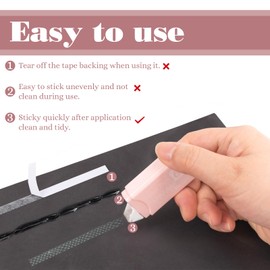 6 Pack Glue Tape, Double Sided Tape, Scrapbooking Supplies Tape Runner for School Home Office Crafting Photo Album Cards Journal (0.23 inch X 19.69 FT) (6)