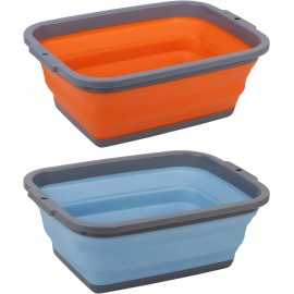 Unbranded 2 Pack Collapsible Sink with 2.25 Gal / 8.5L Each, Foldable Dish Tub for Washing
