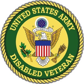 US Army Vet Disabled Veteran Bumper Sticker Laptop Sticker Round