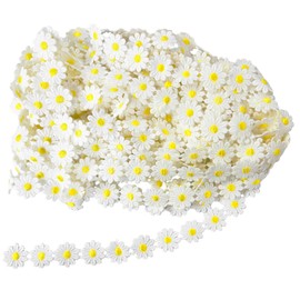 15 Yards Small Daisy Decoration Daisy Embroidery Lace DIY Craft Supplies Sewing Fabric Applique Decoration Clothing Decoration Accessories Gift Decoration