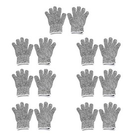 SMT- Cut-Resistant Gloves [7Pair Of XS] Level 5 Protection Stretch Safety Cutting Gloves In/Outdoor Kitchen Work Grade [P/N: ET-TOOL032-XS X7-GRAY ]