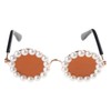 CATSELURRY Cat Dogs Sunglasses Funny Pet Glasses Round Pearl Cat