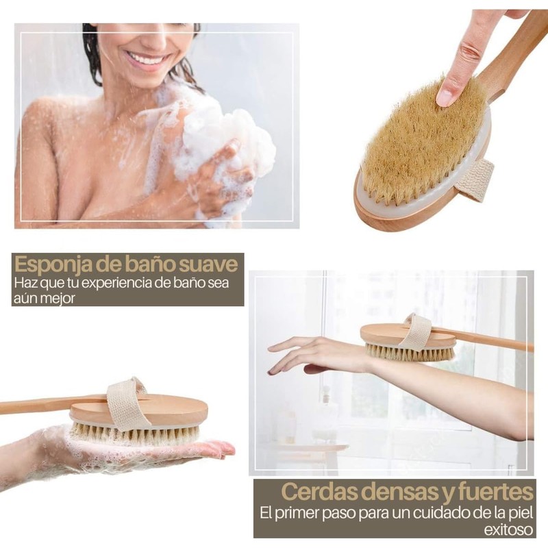 Universo en Línea Cepillo Corporal En Seco con Cerdas Naturales