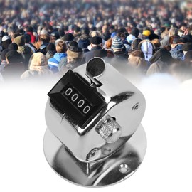 Hand Tally Counter,Metal Tally Counter,Stainless Steel Counting Clicker Base Knob with Buttons 4-Digit Manual Counting Tool for Workshop Inventory