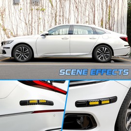 NHHEO 4Pcs Car Bumper Guard Strip, Universal Front Rear Bumper Protector Anti-Collision Anti-Scratch for Cars SUV Pickup Truck(Yellow)