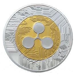 Ripple Coin XRP Cryptocurrency Coin, Collector's Rare Cryptocurrency Coin with Clear Protective Cover