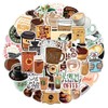 50PCS Coffee Stickers for Water Bottle Laptop Scrapbook Computer Bumper