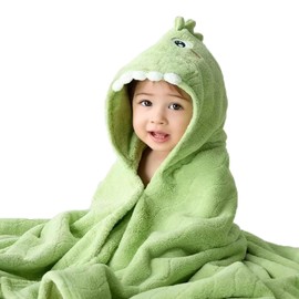 Asnewkit Hooded Baby Towel, Baby Bath Towels with Hood,Unique Animal Design Baby Towel with Hood Soft Absorbent Baby Bath Towels, for Newborn Baby Boy and Girl (Green)