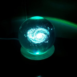3D Crystal Galactic System Ball Light with Colorful LED Light Base,Valentine's Day Gift,Color Changing Table Lamp with Remote,Unique Gift for Kids,Girlfriend,Mother and Friends…