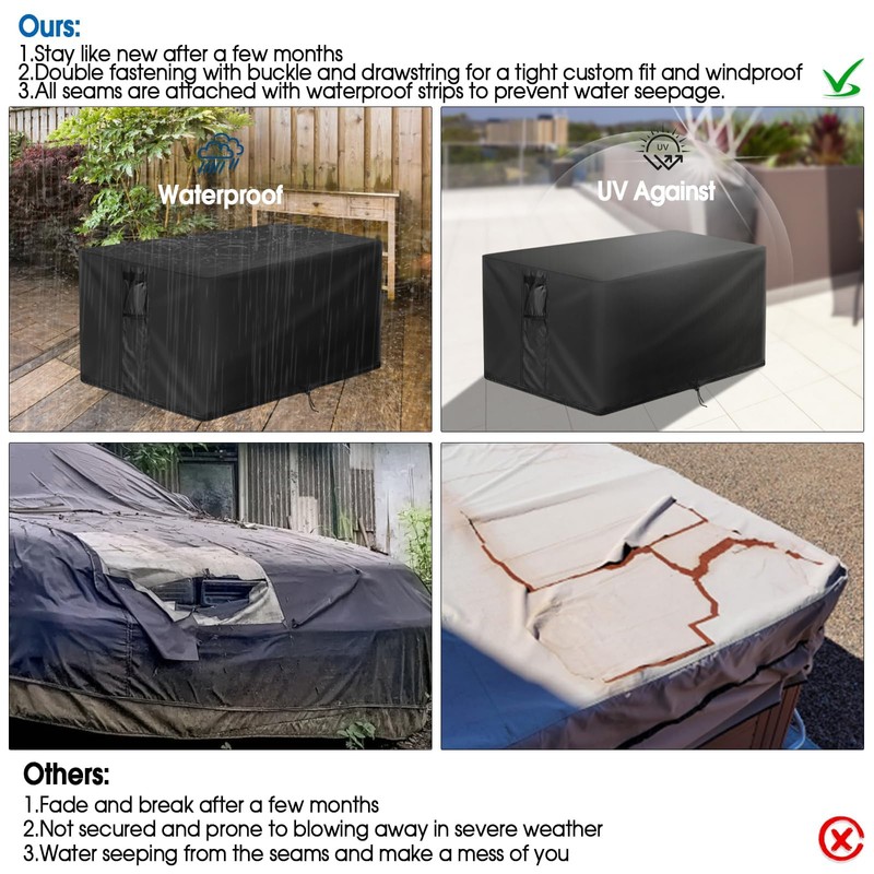 Outdoor Fire Pit Cover Rectangular Waterproof-32x24x20in
