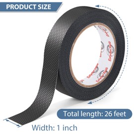 Ealyder Tape 1 Inch x 26 FT Rubber Grip Tape, Black Ultra-Thin Strong Adhesive Anti-Slip for Handles, Home Use, Waterproof Wear-Resistant Heat Resistant Grip Tape, Comfortable in Hands