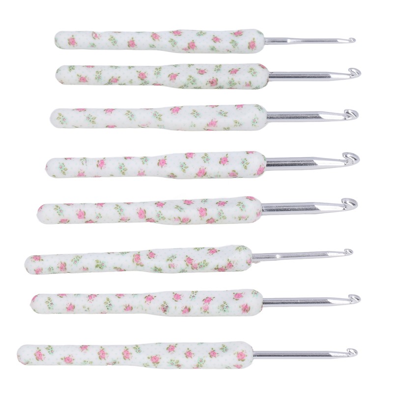 8pcs Crochet Hooks Ergonomic Design Comfortable Handle Easy Identification Compact