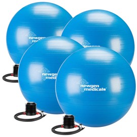 Newgen Medicals Balanceball: 4er Set Sitz- und Gymnastikball, auch für Yoga, Anti-Platzen, 65 cm (Anti-Burst-Yogaball)