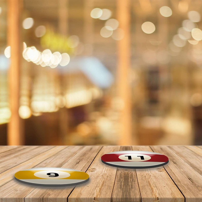 Pool Coasters Set - Luxury Gift Box and 4 Round,